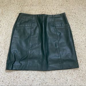 Dark green leather skirt